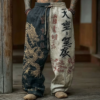 Japanese Art Retro Style Casual Knitted Long Pants