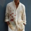 Men's Retro Floral Print Casual Long-sleeve Shirt