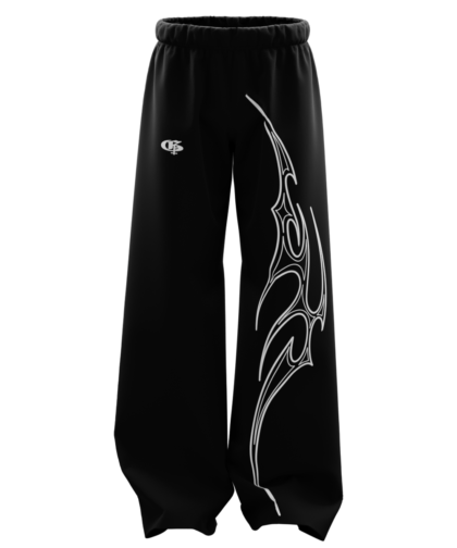 Black Iconis Unisex Straight Fit Baggy Pants