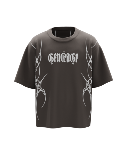 Sinutation Grey Boxy Oversized Tshirt