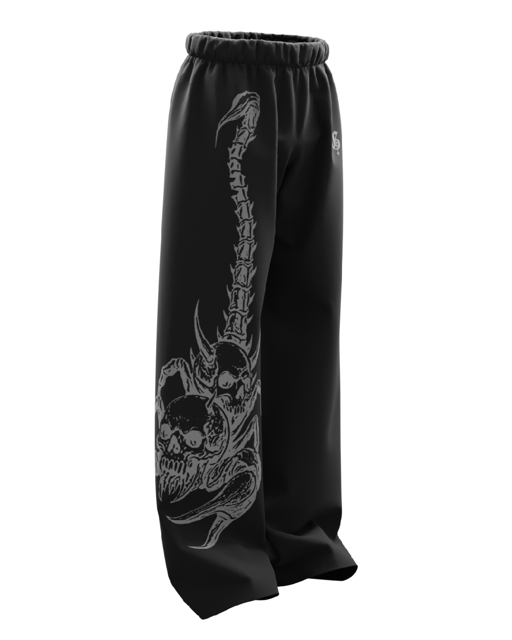 Skullpion_Black_Unisex_Straight_Fit_Baggy_Pants_tilt.png