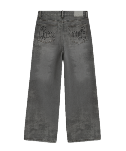 Smack Grey Washed Baggy Jeans