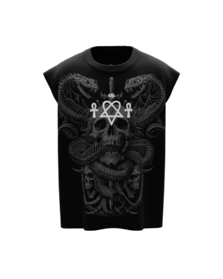 Slither Black Boxy Unisex Vest