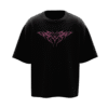 Grunge Magenta Unisex Black Oversized Tshirt